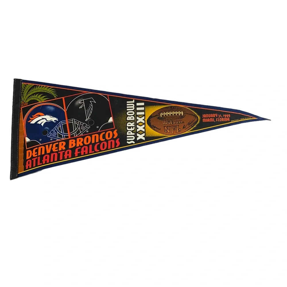 Super Bowl 33 in Miami Florida Broncos vs Falcons Flag